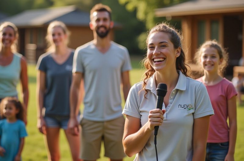 Jeune animateur ALT en pleine animation dans un camping vacances – Formation Animateur de Loisir Tourisme à Montreuil
